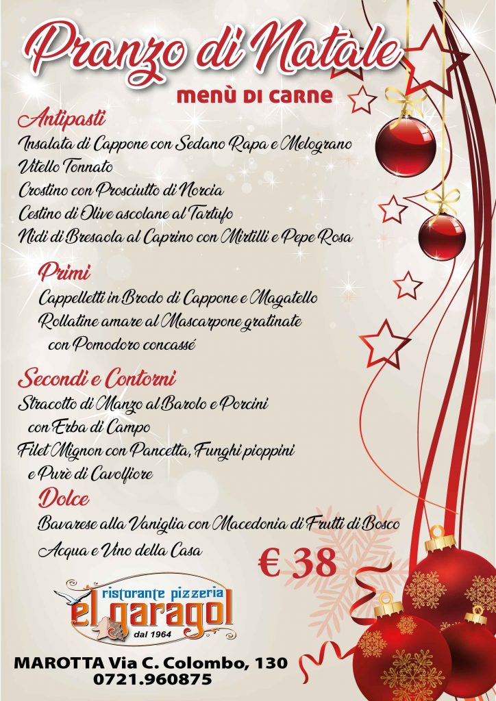 Menu Di Natale 2020 Carne.E Natale Sia El Garagol Ristorante Pizzeria